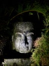 Tropical Asian Garden Fountain Statue at Night