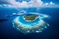 Tropical atoll island in ocean