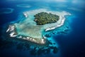 Tropical atoll island in ocean