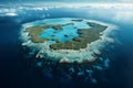 Tropical atoll island in ocean