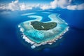 Tropical atoll island in ocean