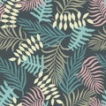 Tropical background with palm leaves. Seamless floral pattern. S