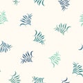 Tropical background with palm leaves. Seamless floral pattern. Summer vector illustration. Flat jungle print