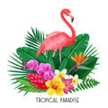 Tropical banner with toucan Royalty Free Stock Photo