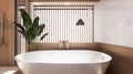 The Tropical bathroom japanese style .3D rendering Royalty Free Stock Photo