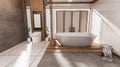 The Tropical bathroom japanese style .3D rendering Royalty Free Stock Photo