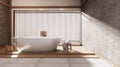 The Tropical bathroom japanese style .3D rendering Royalty Free Stock Photo