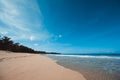 Tropical bay sandy beach. Sea waves landscape Royalty Free Stock Photo