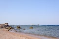 Tropical bay with a wooden jetty or pier Royalty Free Stock Photo