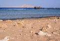 Tropical bay with a wooden jetty or pier Royalty Free Stock Photo