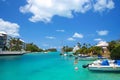 Tropical bay with yachts