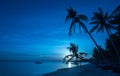 Tropical beach background of night view from Dumaluan Beach