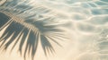 Tropical beach background with sea waves, white sand, palm tree shadows, concept banner for summer vacation Royalty Free Stock Photo