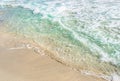 Tropical beach background with white foamy soft waves Royalty Free Stock Photo