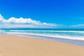 Tropical beach and beautiful sea. Blue sky with clouds in the ba Royalty Free Stock Photo