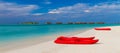 Tropical beach and blue lagoon Royalty Free Stock Photo