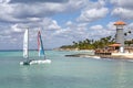 Tropical beach and boats Royalty Free Stock Photo