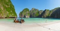 Tropical beach with boats and rocks. Thailand, Phi Phi Royalty Free Stock Photo