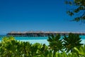 Tropical beach with bungalos at Maldives