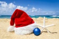 Tropical beach Christmas and New Year background Royalty Free Stock Photo
