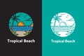 Tropical beach circle logo design