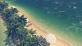 Tropical beach and clear ocean Aerial view Royalty Free Stock Photo