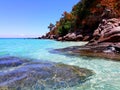 Tropical beach with clear water in Taring Island Royalty Free Stock Photo