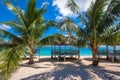 Tropical beach on the coast of Samoa