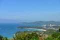 Tropical beach . coastline from high view point. Kata and Karon Royalty Free Stock Photo