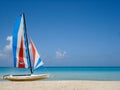 Tropical beach with colorful boat Royalty Free Stock Photo