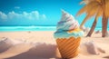 Tropical beach with colorful icecream