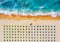 Tropical beach with colorful umbrellas. Royalty Free Stock Photo