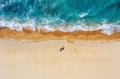 Tropical beach with colorful umbrellas.