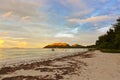 Tropical beach Cote d'Or at sunset - Seychelles Royalty Free Stock Photo
