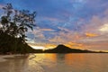 Tropical beach Cote d'Or at sunset - Seychelles Royalty Free Stock Photo