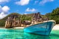 Tropical beach at Curieuse island Seychelles Royalty Free Stock Photo