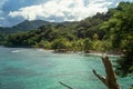 Tropical beach and deep jungle of Darien in sapzurro, Colombia.