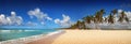 Tropical beach in Dominican Republic, panoramic Royalty Free Stock Photo