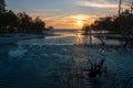 Tropical beach at dusk Royalty Free Stock Photo