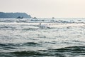 Tropical beach in ebb time on sunset, Goa, India Royalty Free Stock Photo