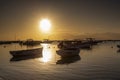 Sunset on the tropical island of Mauritius during summer. Royalty Free Stock Photo