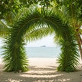 Tropical Beach Gateway Arch with Ocean View Royalty Free Stock Photo