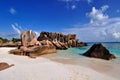 Tropical beach with granitic rocks