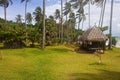 Tropical beach with huts