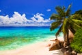 Tropical beach at island La Digue, Seychelles Royalty Free Stock Photo