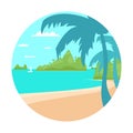 Tropical Beach Island Palm Tree Ocean Summer Vacation Concept Fl Royalty Free Stock Photo