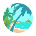 Tropical Beach Island Palm Tree Ocean Summer Vacation Concept Fl Royalty Free Stock Photo