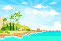 Tropical Beach Island Palm Tree Ocean Summer