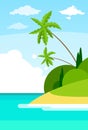 Tropical Beach Island Palm Tree Ocean Summer Royalty Free Stock Photo