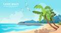 Tropical Beach Island Palm Tree Ocean Summer Vacation Royalty Free Stock Photo